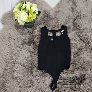 Black Sleeveless Bodysuit
